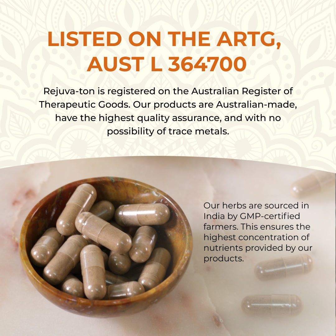 Rejuva-ton High Potency Ashwagandha Blend - 60 Capsules (ARTG Approved)